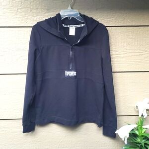 VS Pink Quarter Zip Hooded Jacket M Black